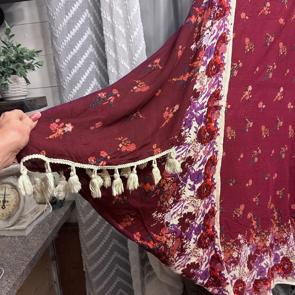 Free People bali Wrapped in Blooms Tassel Trim Wrap kimono #14 - Picture 8 of 9